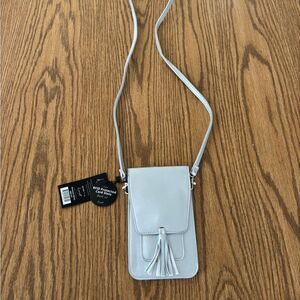 Elegant Gray Crossbody Bag by K. Carroll RFID protected